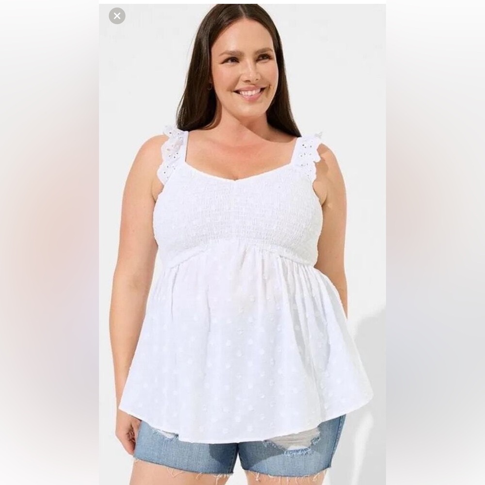 2 for &20 NWOT Torrid Babydoll Clup Dot Cotton Top